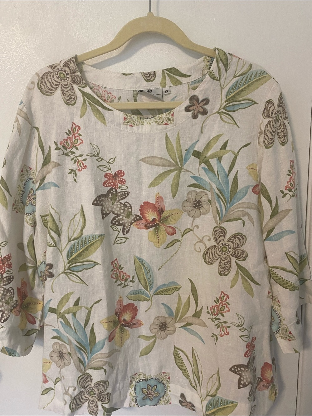 Linen floral top